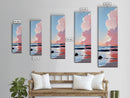 Sunset Glow, Serene Beach Painting, Pastel Coastal Wall Art, Ocean Reflection, Boho Home Decor, Canvas Print, Dining Room Wall Art