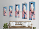 Seabird, Coastal Nature Art, Serene Beach Scene, Pastel Blue Pink, Minimalist Bird Painting, Nautical Wall Decor, Framed Canvas Print
