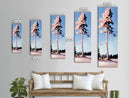 Pink Blossom Tree, Spring Landscape Art, Dreamy Nature Print, Pastel Wall Decor, Romantic Living Room, Framed Canvas Print