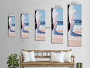 Coastal Wave, Pink Sunset, Canvas Print, Modern Beach Art, Abstract Ocean Wall Decor, Nautical Home Aesthetic, Living Room Art