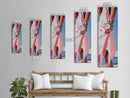 Elegant Woman, Fashion Illustration, Chic Wall Art, Framed Canvas Print, Pink and White, Modern Minimalist, Dressing Room Decor