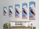 Ocean Wave Art, Coastal Surf Print, Pastel Beach Decor, Framed Canvas Print, Nautical Wall Art, Seascape Painting, Bathroom Wall Decor