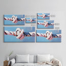 Nautical Rope Knot, Coastal Ocean Art, Maritime Wall Decor, Minimalist Nautical Painting, Boho Beach Aesthetic, Framed Canvas Print