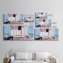 White House, Oceanfront, Rustic, Framed Canvas Print, Coastal Decor, Minimalist Art, Beach House Wall Art, Serene Living Room Art