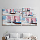 Flowing Dress, Beach Scene, Abstract Coastal Art, Modern Wall Decor, Living Room Art, Canvas Print, Pastel Minimalist Artwork, Feminine Decor