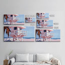 Beach Lifeguard Tower, Coastal Wall Art, Minimalist Beach Print, Boho Coastal Decor, Summer Beach House, Living Room Canvas Print