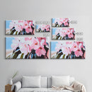 Pink Cherry Blossoms, Floral Wall Art, Romantic Botanical Print, Spring Bloom Decor, Nature-Inspired Aesthetic, Bedroom Framed Canvas Print