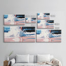 Ocean Waves Splash, Coastal Surf Print, Dynamic Beach Wall Art, Nautical Seaside Decor, Modern Blue Aesthetic, Bathroom Canvas Print