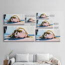 Mossy Rock on Beach, Nature Coastal Art, Earthy Seaside Print, Tranquil Zen Decor, Organic Minimalist Aesthetic, Living Room Canvas Print