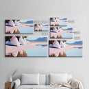 Beach Reflection, Sand, Canvas Print, Modern coastal decor, boho beach painting, tranquil water reflections, soft pastels, minimalist art
