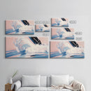 Splashing Wave, Surfer Art, Framed Canvas Print, Ocean Wall Art, Coastal Vibes, Modern Beach Decor, Nautical Artwork, Living Room Art