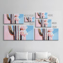 Cactus Bloom, Southwestern Wall Decor, Modern Desert Art, Boho Nature Painting, Minimalist Floral Scene, Aesthetic Pastel Tones, Canvas Print