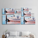 Sailboat Tranquility, Nautical Art, Minimalist Boho, Blue Coastal Decor, Calm Water Reflection, Serene Aesthetic, Canvas Print, Entryway