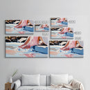 Relaxing Moment, Coastal Serenity Art, Minimalist Beach Painting, Soft Pastel Tones, Feminine Boho Decor, Ocean Aesthetic, Canvas Print