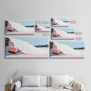 Sand Dunes, Ocean Breeze, Coastal Serenity, Pastel Beach, Framed Canvas Print, Minimalist Art, Modern Home Decor, Living Room Wall Art