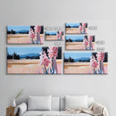 Pink Flowers, Nature Landscape, Countryside Wall Art, Floral Aesthetic, Boho Decor, Bedroom Wall Art, Minimalist Art, Canvas Print