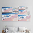 Pink Waves, Ocean Painting, Coastal Home Decor, Beach Wall Art, Summer Aesthetic, Minimalist Seascape, Canvas Print, Nautical Theme