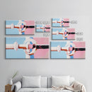 Geometric Door Handle, Modern Abstract Art, Minimalist Interior, Pastel Pink Decor, Clean Aesthetic, Canvas Print, Office Wall Art