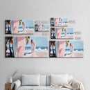 Surfer Girl, Coastal Art, Framed Canvas Print, Beach Wall Decor, Tropical Aesthetic, Ocean Painting, Summer Vibes, Modern Home Art