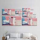 Enamel Mug, Rustic Kitchen, Framed Canvas Print, Minimalist Still Life, Vintage Aesthetic, Cozy Wall Art, Soft Pastel Painting