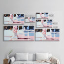 Garden Walk, Architectural Art, Framed Canvas Print, Elegant Wall Decor, Soft Pastel Painting, Modern Aesthetic, Classical Outdoor Scene