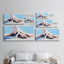 Tree, Root, Beach, Framed Canvas Print, Coastal Wall Art, Nature Inspired, Minimalist Art, Tranquil Home Decor, Pastel Painting