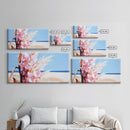 Wildflowers, Coastal Bloom, Boho Floral Art, Ocean Inspired Print, Modern Nature Wall Art, Soft Pastel Aesthetic, Canvas Print