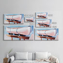 Canoe, Dockside View, Rustic Adventure Art, Cabin Wall Decor, Nature Inspired Aesthetic, Outdoor Enthusiast Gift, Framed Canvas Print