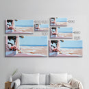 Beachside Terrace, Relaxing View, Oceanfront Art, Canvas Print, Coastal Home Decor, Nautical Painting, Living Room Wall Art, Blue Art