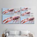Lobster Art, Seafood Kitchen, Coastal Decor, Nautical Art, Framed Canvas Print, Ocean Inspired Wall Art, Beach House Aesthetic, Modern Artwork