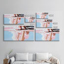 Barefoot Reflection, Sunlit Serenity, Beachside Calm, Framed Canvas Print, Coastal Home Decor, Ocean Art, Dreamy Seascape, Minimalist Aesthetic