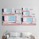 Window View, Coastal Dream, Minimalist Seascape, Pastel Home Decor, Beach Aesthetic, Living Room Wall Art, Modern Art, Framed Canvas Print