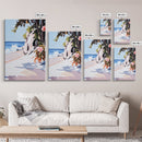 Tropical, Waves, Vibrant, Serenity, Canvas Print, Summer Wall Art, Bright Coastal Decor, Beach House Artwork, Nature-Inspired Living Room Art