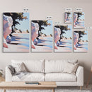 Shoreline, Sunset, Shadows, Warm, Framed Canvas Print, Seascape Wall Art, Boho Beach Decor, Ocean Sunset Artwork, Coastal Home Aesthetic