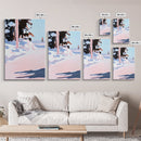 Winter Landscape, Snow Scene, Skiing Artwork, Canvas Print, Holiday Wall Art, Christmas Aesthetic, Cabin Decor, Living Room Wall Art