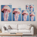 Jellyfish, Ocean Art, Coastal Wall Decor, Nautical Theme, Sea Life Painting, Beach House Art, Minimalist Art, Canvas Print