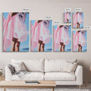 Flowing Dress, Feminine Art, Soft Aesthetic, Elegant Style, Framed Canvas Print, Fashion Illustration, Romantic Home Decor, Bedroom Art