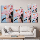 Pink Lily, Floral Painting, Modern Flower Wall Art, Framed Canvas Print, Bedroom Decor, Feminine Aesthetic, Boho Botanical Art