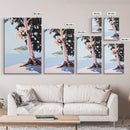 Tree by Water, Serene Nature Landscape, Tranquil Beach Scene, Framed Canvas Print, Zen Meditation Art, Minimalist Wall Decor