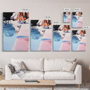 Poolside Reflection, Summer Wall Art, Coastal Aesthetic, Modern Art, Beach House Decor, Relaxation Theme, Canvas Print, Minimalist Style