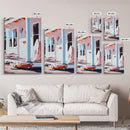Coastal Cottage Porch, Beach House Art, Nautical Home Print, Framed Canvas Print, Serene Summer Aesthetic, Relaxing Living Room Wall Art