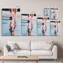 Walking Reflection, Water Art, Abstract Minimalist, Modern Home Decor, Blue and Pink Art, Bedroom Wall Art, Framed Canvas Print