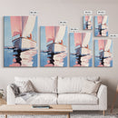 Sailboat Serenity, Nautical Decor, Ocean Reflections, Framed Canvas Print, Coastal Wall Art, Minimalist Seascape, Living Room Art