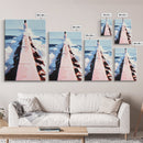 Ocean Walkway, Coastal Landscape, Serene Beach Wall Art, Relaxing Seascape Painting, Framed Canvas Print, Modern Minimalist Wall Art