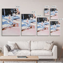 Frozen Stream, Tranquil Winter Scene, Nordic Minimalist Art, Serene Nature Wall Art, Cozy Living Room Decor, Framed Canvas Print