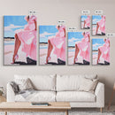Elegant Dress, Fashion Wall Art, Feminine Aesthetic, Chic Decor, Stylish Woman, Soft Pastels, Modern Minimalist, Canvas Print