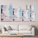 Pink Clouds, Sky Art, Dreamy Landscape, Serene Wall Decor, Blue and Pink Painting, Framed Canvas Print, Office Decor, Aesthetic Gift