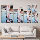 Reflection Water Art, Abstract Fashion Painting, Coastal Style, Feminine Minimalist Print, Framed Canvas Print, Entryway Wall Art