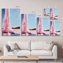 Iceberg Reflection, Abstract Arctic Scene, Minimalist Blue Wall Art, Serene Landscape Painting, Framed Canvas Print, Office Wall Art