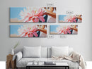 Floral Elegance, Boho Wall Art, Feminine Aesthetic, Framed Canvas Print, Soft Pink Flowers, Minimalist Home Decor, Bedroom Artwork